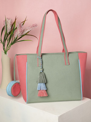 Anekaant Women Green, Pink, Blue Tote