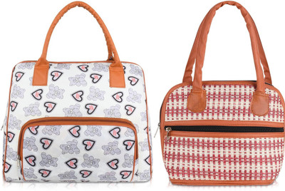 HBC Women White, Brown Shoulder Bag(Pack of: 2)