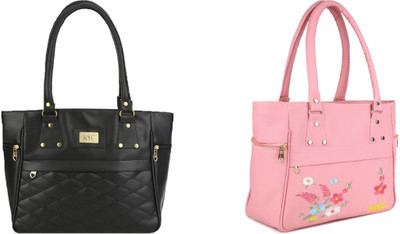 ARK FASHION Women Black, Pink Handbag