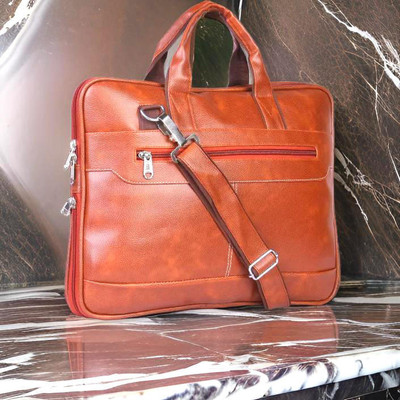 Shivra Men & Women Tan Messenger Bag