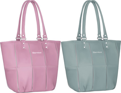 semiize Women Green, Pink Shoulder Bag(Pack of: 2)