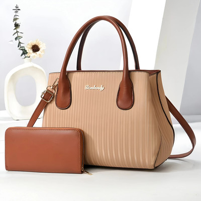 SYGA Women Khaki Handbag(Pack of: 2)