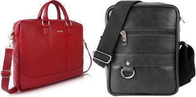 CIMONI Men Maroon, Black Messenger Bag(Pack of: 2)