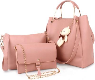 house of common Women Pink Handbag(Pack of: 3)