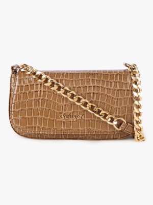 CARLTON LONDON Beige Sling Bag Palmiera