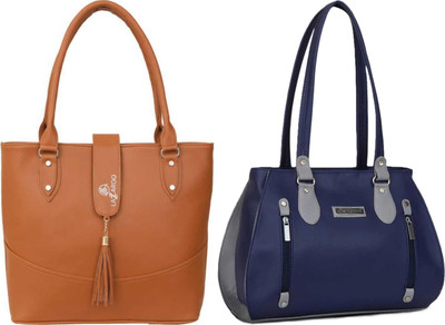 Lazzaroo Women Tan, Blue Shoulder Bag