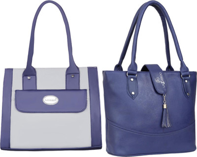 Lazzaroo Women Grey, Blue Shoulder Bag(Pack of: 2)