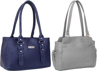 Lazzaroo Women Blue, Grey Shoulder Bag(Pack of: 2)
