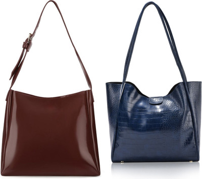 Trendycraft Women Brown, Blue Shoulder Bag(Pack of: 2)