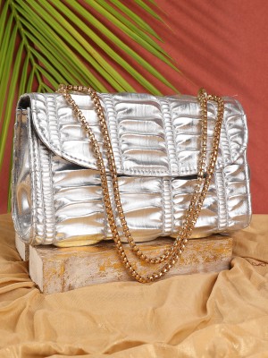 SAZARA Girls Silver Shoulder Bag