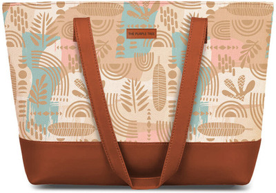 The Purple Tree Women Beige, Brown Tote