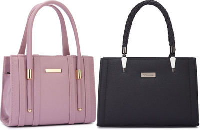 Trendycraft Women Black, Pink Satchel(Pack of: 2)