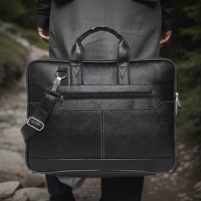 Shivra Men & Women Black Messenger Bag