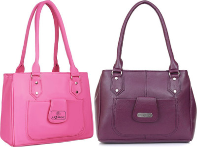 Lazzaroo Women Pink, Purple Shoulder Bag(Pack of: 2)