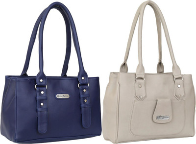 Lazzaroo Women Blue, White Shoulder Bag(Pack of: 2)