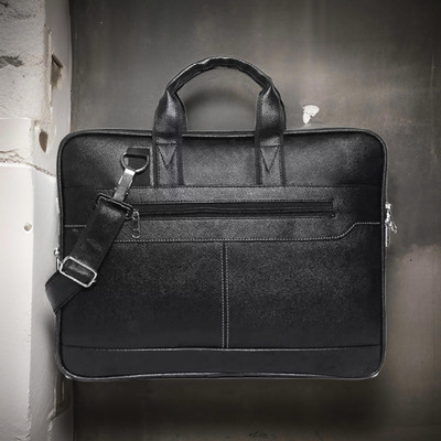 Shivra Men & Women Black Messenger Bag
