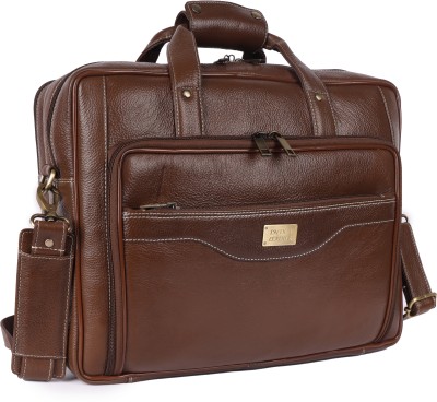 india leather Men Brown Messenger Bag