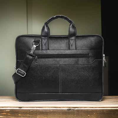 Shivra Men & Women Black Messenger Bag