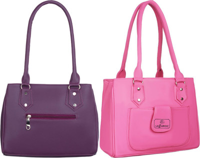 Lazzaroo Women Purple, Pink Shoulder Bag(Pack of: 2)
