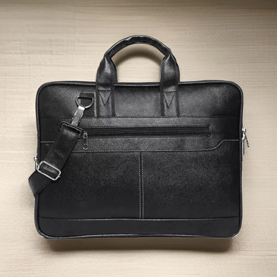 JairaJ Unisex Synthetic Leather Laptop Shoulder Messenger Bag men women Waterproof Messenger Bag(Black, 18 L)