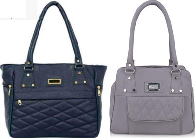 the monaina ceapt Women Blue, Grey Hand-held Bag(Pack of: 2)