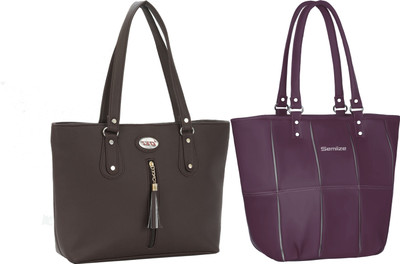 semiize Women Brown, Maroon Shoulder Bag(Pack of: 2)