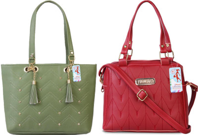 MSK Collection Women Green, Maroon Messenger Bag(Pack of: 2)