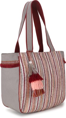 Anekaant Women Grey, Maroon, Multicolor Tote