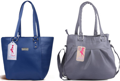 MSK Collection Women Blue, Grey Messenger Bag(Pack of: 2)