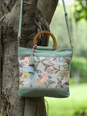 Anekaant Women Green Hand-held Bag