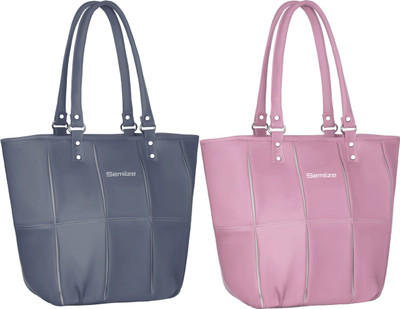 semiize Women Pink, Blue Shoulder Bag(Pack of: 2)