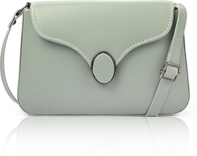 CLASKO Grey Sling Bag Women Girls Cross Body Sling Bag Oval Buckle Closure, Adjustable Shoulder Strap