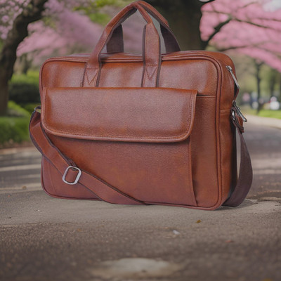 Shivra Men & Women Tan Messenger Bag