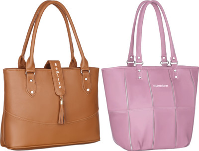 semiize Women Pink, Blue Shoulder Bag(Pack of: 2)
