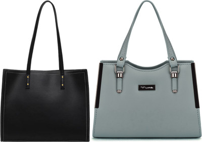 Trendycraft Women Black, Green Tote(Pack of: 2)