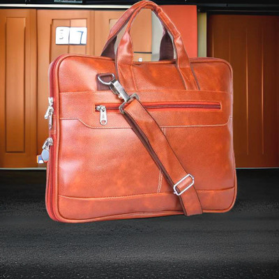Shivra Men & Women Tan Messenger Bag