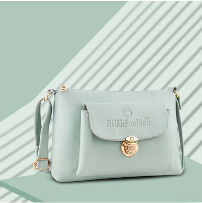 SGM Fashion Women Green Handbag