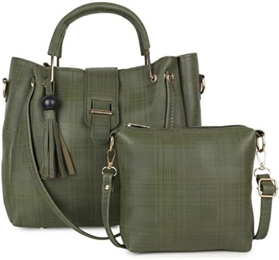 house of common Women Green Sling Bag