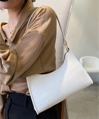 LSTYLE Women White Shoulder Bag