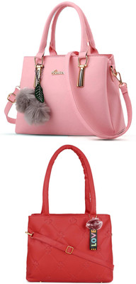 Plama Women Pink, Red Handbag