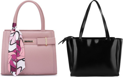 Trendycraft Women Black, Pink Shoulder Bag(Pack of: 2)