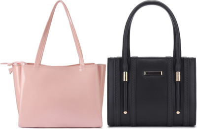 Trendycraft Women Pink, Black Shoulder Bag(Pack of: 2)