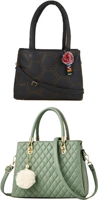 khatushyam collection Women Black, Green Hobo(Pack of: 2)