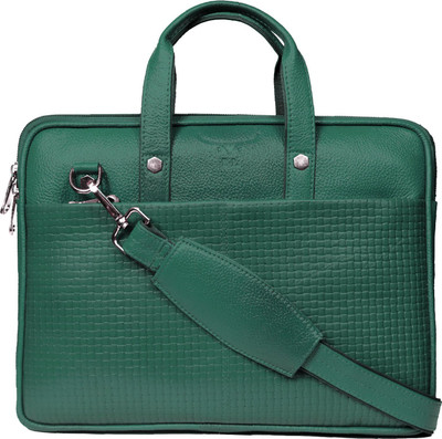 E L Men & Women Green Messenger Bag
