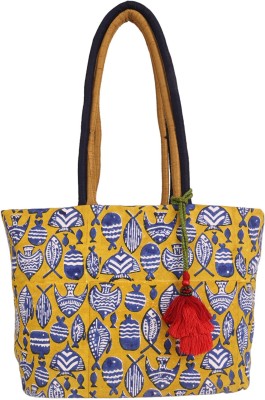 Indha Craft Women Blue, Yellow Hand-held Bag