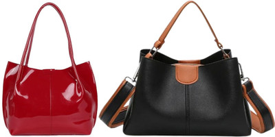 Trendycraft Women Black, Red Sling Bag(Pack of: 2)