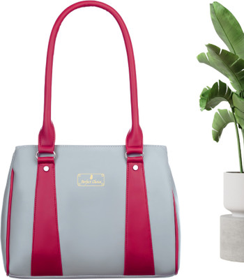 Perfect Choice Women Grey, Maroon Handbag