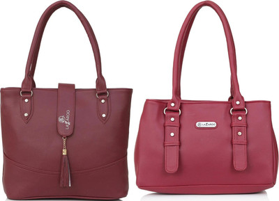 Lazzaroo Women Maroon, Red Shoulder Bag(Pack of: 2)