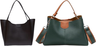 Trendycraft Women Green, Black Sling Bag(Pack of: 2)