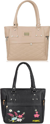 khatushyam collection Women Beige, Black Hobo(Pack of: 2)